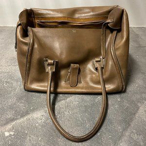 Gucci large vintage leather satchel weekender bag